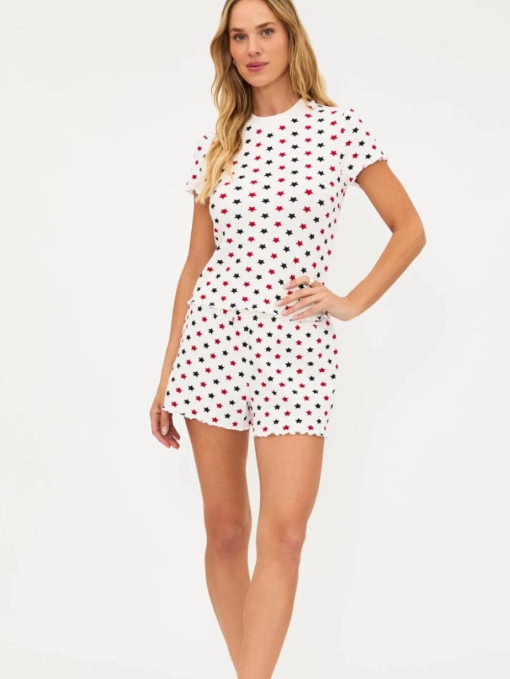Beach Riot Bay Sleep Set Americana Star Waffle